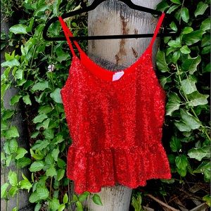 Red sparkly top